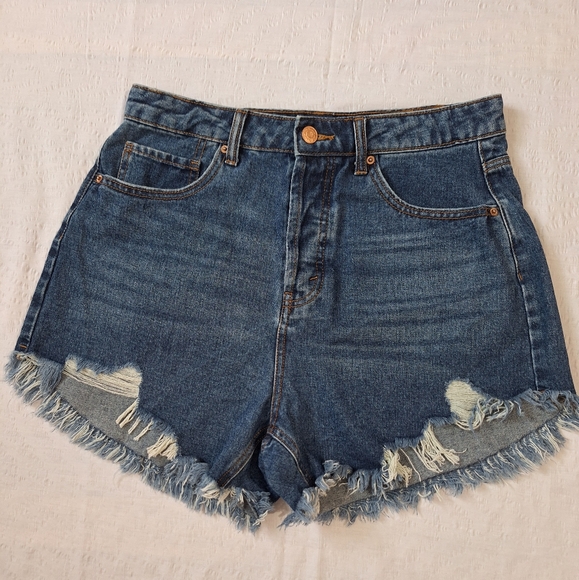 WILD FABLE Blue High-Waisted Jean Shorts - Picture 3 of 10
